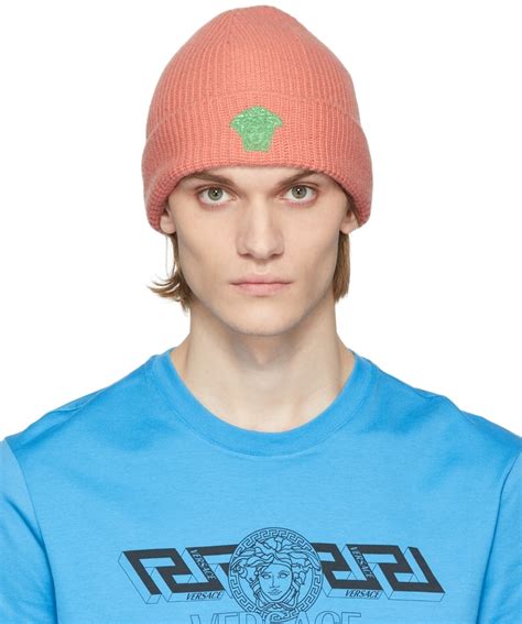 Versace: Pink 'La Medusa' Pop Beanie 